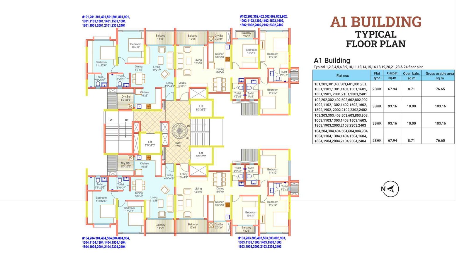 Dream-Delmont-A1-building-typical-floor-plan
